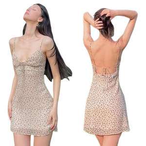 Vestido de Punto Floral Natural Dulce de Verano 2025 al por Mayor para Mujer, Elegante, Romántico, Transpirable, Ecológico, para Citas Nocturnas, OEM - Product Image 1