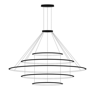 Luminaire suspendu circulaire à cinq anneaux ECOJAS <span class=keywords><strong>Bover</strong></span> en blanc, taille grande, diamètre 118 pouces - Product Image 5