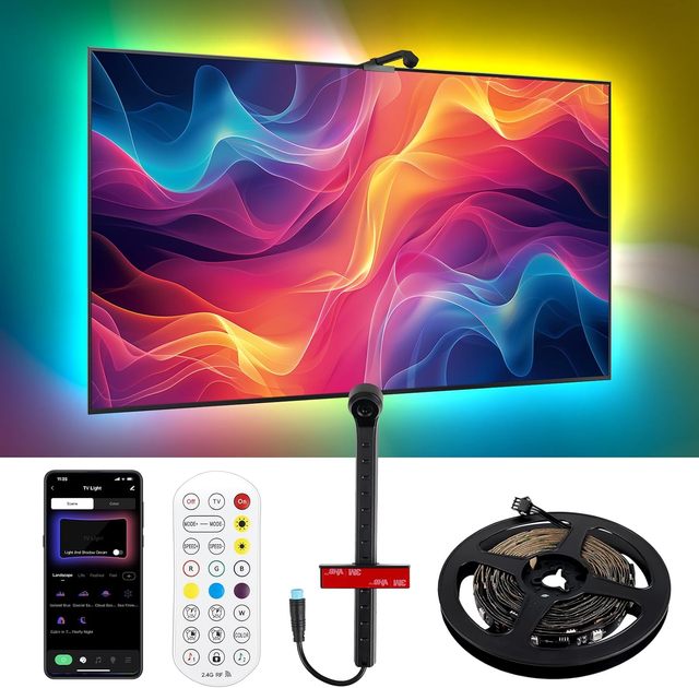 TV LED Light Strip SMD5050 RGB IC with DC24 Adapter with APP and Remote Control TB LED Backlight with Camera