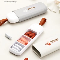 Boîte à pilules rectangulaire portable en plastique pour voyage, trois compartiments, étanche et anti-humidité, pour le stockage de médicaments