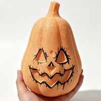 Lanterne Citrouille Décorative en Pulpe de Papier pour Halloween, Citrouille en Pulpe Moulée Écologique Personnalisée pour Décoration de Table de Fête