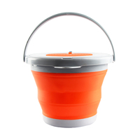 5l/10L seaux d'appâts vivants de pêche pp seau de lavage de voiture en plastique pliable 5/10 litres seau d'arrosage pliable avec couvercles