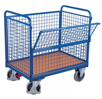 Caddie-carrito de malla de acero de 4 lados, carrito de malla con media apertura