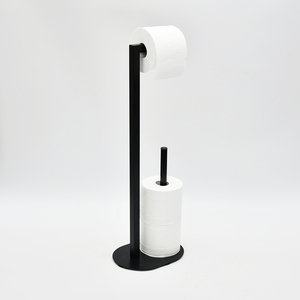 SANIPRO Custom Modern <strong>Black</strong> <strong>Freestanding</strong> Towels Rack Bathroom Rustproof Tissue <strong>Holder</strong> <strong>Toilet</strong> Paper <strong>Roll</strong> <strong>Holder</strong> - Product Image 5