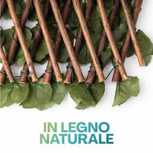 Artificial Hedge with <b>Leaves</b> on Expandable Trellis 100x200cm Natural Wood Trellis for Privacy Garden Decor - Product Image 4