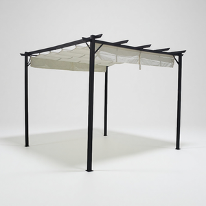 현대 3x3x2.4M 철 정원 Pergola 야외 Sunspelcer 개폐식 캐노피 파빌리온 공원 간이 텐트 사용 야외 가구 - Product Image 1