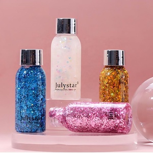 Vente en gros Julystar Gel à paillettes flash à haute teneur pigmentée Gel à paillettes pour le corps et le visage coloré pour le maquillage de scène sous forme de poudre - Product Image 3