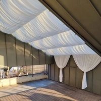 Voilage de plafond moderne en tissu soie de lait, plissé pré-encollé en polyester, pour décoration de mariages, banquets, salons et événements