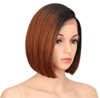 Perruque synthétique courte et lisse, avec Baby Hair, noire, Blonde, naturelle, élégante, meilleure vente, résistante à la chaleur, coupe Pixie