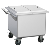 Chariot de stockage carré mobile en acier inoxydable grande capacité personnalisé pour farine et ingrédients, avec roulettes, pour usine alimentaire