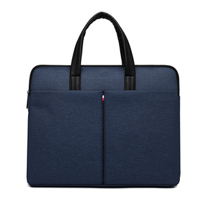 Sac à bandoulière pour ordinateur portable en tissu Oxford imperméable, mallette d'affaires, sac de voyage fin pour documents, sac fourre-tout matelassé pour femmes et hommes, sac pour ordinateur portable avec logo personnalisé - Product Image 4
