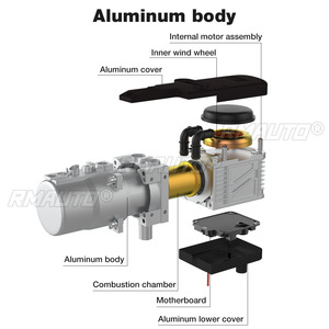 Chauffe-eau et chauffage à air 12V 5KW à essence avec télécommande par téléphone portable et écran LCD, universel pour voitures, camions et camping-cars - Product Image 2