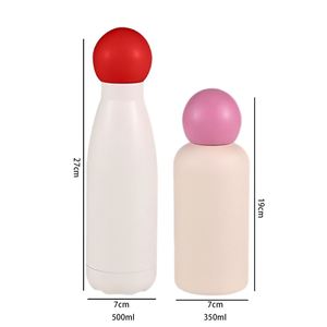 Bouteille d'eau sport en acier inoxydable de 400 ml/500 ml (17 oz) à double paroi isolée sous vide, forme bowling, avec logo personnalisé, idéale pour étudiants - Product Image 3