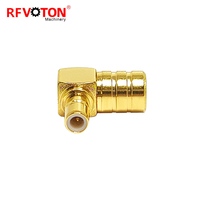 Prise mâle SMB d'alimentation d'usine vers prise femelle SMB Coude à angle droit à 90 degrés Rohs en laiton conforme pour les applications RF en stock