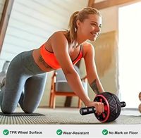Roue abdominale en aluminium avec tapis de genou pour femmes et hommes - Résistance maximale de 330 lb pour l'entraînement de renforcement abdominal et de la force du tronc à domicile