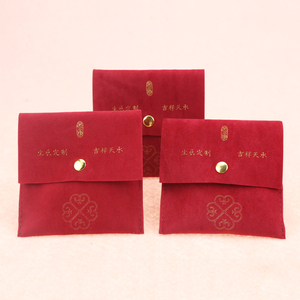 Bolsa de Joyería de Terciopelo con Logotipo Personalizado, Bolsa de Embalaje de Joyería de Gamuza de Lujo con Solapa - Product Image 5