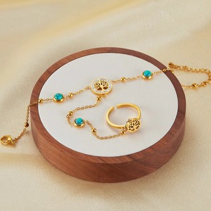 Pulsera con Colgante de Árbol de la Vida en Acero Inoxidable Chapado en Oro para Mujer, Joyería Moderna y Versátil para Aniversario, Gran Venta - Product Image 5