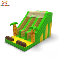 Grand château gonflable à thème animalier avec toboggan sec en PVC, capacité de 200 kg pour 10 passagers, installation facile, garantie de 3 ans