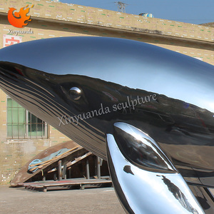 Tùy chỉnh đánh bóng thép không gỉ Dolphin Whale gương điêu khắc cho cảnh quan ngoài trời trang trí - Product Image 5