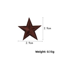 Nouveaux patchs en tissu brodés en forme d'étoile à cinq branches avec adhésif thermofusible pour la décoration de chaussures, chaussettes et vêtements DIY
