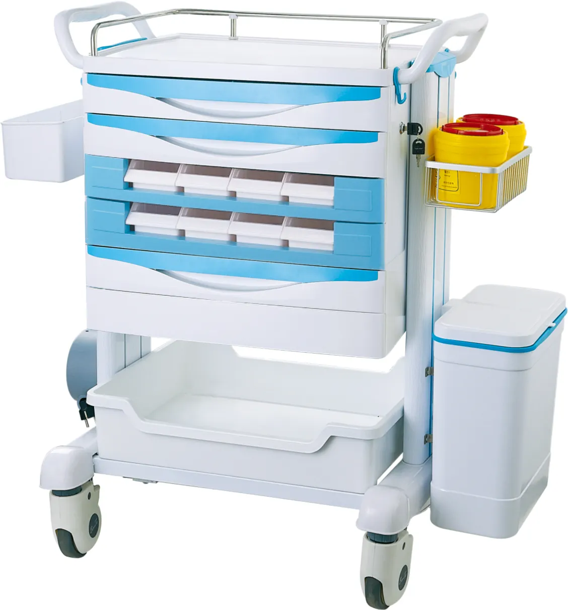 MT Offre Spéciale MÉDICALE Chariot d'urgence en plastique ABS Chariot médical Chariot médical mobile de laboratoire