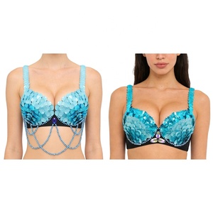 Disfraces de Sirena para Mujer, Top con Lentejuelas, Escamas, Cuentas y Gemas, para Festivales, Halloween, Cosplay, Baile y Espectáculos, Personalizado - Product Image 1