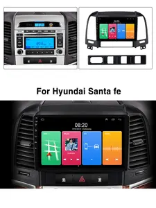 Автомобильный радиоплеер с четырехъядерным процессором, Android 11, для Hyundai Santa Fe 2 2006-2012, мультимедийный видеопроигрыватель с GPS, автомобильная стереосистема