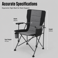 Chaises de camping, de plage, de pêche et de pique-nique modernes pour l'extérieur, en tissu Oxford 600D, avec cadre en fer, pliables, durables, capacité de 150 kg, pour les voyages et la randonnée