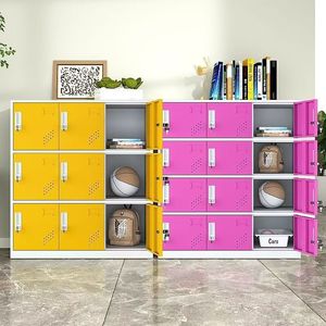 Colorful Metal <b>Storage</b> <b>Lockers</b> Rectangle Standing Type Childrens 2nd Floor Push Pull Document Cabinet Classroom Backpack <b>Locker</b> - Product Image 4