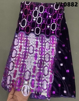 Nouvelle dentelle en velours à sequins brodée pour robe de soirée bolivienne et robe de mariée – Vente en gros