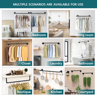 YIJIALE Fer Tuyau Vêtements Garment Rail Suspendu Rack Vêtements Heavy Duty Vêtements Rack