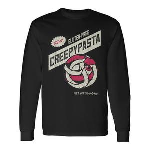 T-shirt à manches longues Creepypasta noir unisexe col rond design sans gluten 1 lb poids net vêtements promotionnels - Product Image 1