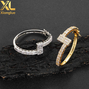 Hip Hop <b>Copper</b> Irregular Shape Zircon Geometric Gold Silver Adjustable Diamonds Jewelry <b>Bracelet</b> Men Women - Product Image 4