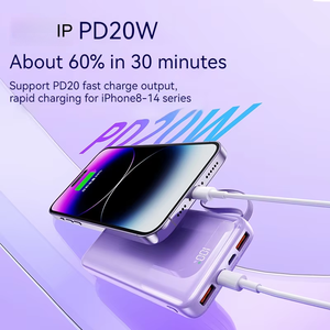 Chargeur portable OEM/ODM <span class=keywords><strong>C</strong></span>âble de charge intégré 22.5W Charge rapide Logo personnalisé <span class=keywords><strong>10000</strong></span> mah batterie externe type <span class=keywords><strong>c</strong></span> - Product Image 5