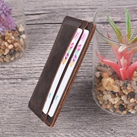 Dompet Kartu Saku Depan Vintage Custom Pabrik, Kulit Asli Crazy Horse, Dompet Mini Slim Pria