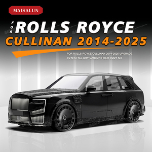 MAISALUN Nouveau kit carrosserie en fibre de carbone sèche style M pour <span class=keywords><strong>ROLLS</strong></span>-<span class=keywords><strong>ROYCE</strong></span> <span class=keywords><strong>CULLINAN</strong></span> Pare-chocs avant/arrière - NOIR 2019+ Installation par visserie - Product Image 2