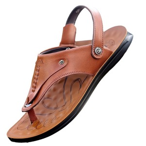 Sandales à sangle en T pour hommes, chaussures de plage antidérapantes en cuir souple, design décontracté à clipser sur les orteils, pour jeunes de 18 à 40 ans - Product Image 5