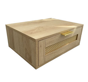 Étagère <span class=keywords><strong>murale</strong></span> en rotin <span class=keywords><strong>avec</strong></span> <span class=keywords><strong>tiroir</strong></span> <span class=keywords><strong>Table</strong></span> <span class=keywords><strong>de</strong></span> chevet flottante <span class=keywords><strong>Table</strong></span> <span class=keywords><strong>de</strong></span> <span class=keywords><strong>nuit</strong></span> flottante pour chambre à coucher, <span class=keywords><strong>tiroir</strong></span> en bois naturel - Product Image 2