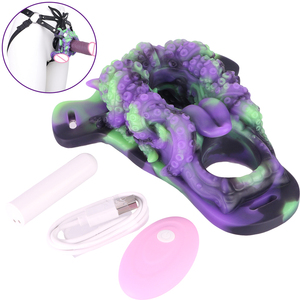 Octopus Grinder Sex Toys Clit Sucker for men women <b>Vibrating</b> Couple flirting and foreplay pleasure enhancer with Adjustable Belt - Product Image 1