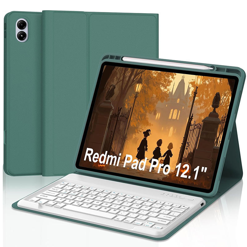 Boîtier vert foncé + clavier blanc