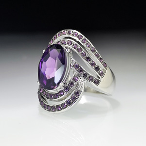 Anello in Stile Viola per Donne, Design Geometrico, Accessorio da Dito per Uso Quotidiano - Product Image 3