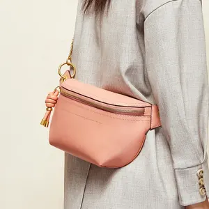 Fashionable Women Genuine Leather Chest Bags High Quality Ladies Leather Crossbody Bag