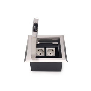 Caja Eléctrica de Suelo de Acero Inoxidable con Gestión de Cables y Doble Toma de Corriente para Instalación en Oficinas Modernas - Product Image 4