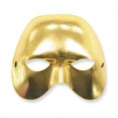 Happy Party pratique événement demi-masque Cosplay mascarade PVC/caoutchouc plastique masque accessoires or/BK - Product Image 1