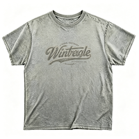 T-shirt imprimé DTG épais délavé style vintage streetwear pour homme gris-vert avec logo graphique manches courtes vente en gros lot en vrac