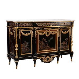 Armoire de table <span class=keywords><strong>console</strong></span> de salon de sculpture à la main en marbre en bois massif classique français de luxe - Product Image 1