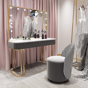 Beauty Salon Makeup <b>Table</b> <b>for</b> Home Use Bedroom With Lights Mirror <b>Dressing</b> Wedding Store Nail <b>Table</b> Makeup <b>Table</b> - Product Image 3