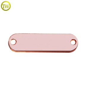 Hợp kim kẽm oavl Khăn Phụ Kiện Thẻ tùy chỉnh tăng vàng khắc tên kim loại nhãn logo với lỗ - Product Image 3