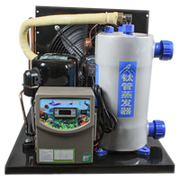 Système de refroidissement par eau, refroidisseur 1 CV pour piscine, refroidisseur pour machines, bains, bacs de plongée à eau froide, 120 l, noir, eau salée, plongée à eau froide