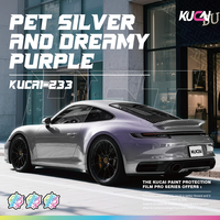 Film adhésif pour voiture KUCAI PET argenté et violet rêveur, vente directe d'usine, 1,52*17m/rouleau